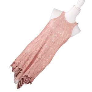 NWT@$70! EXPRESS! SWEET DUSTY MELON PINK LACE SHIFT DRESS, SLEEVELESS! SZ M